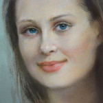 портрет Юли пастелью фрагмент