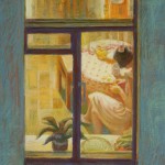 В окне. Бумага, пастель. 31х23, 2024 г.In the window. Paper, pastel. 31x23, 2024