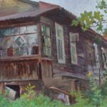 Старый дом. Академическая дача И.Е. Репина. Картон, масло, 25 х 50, 2026 г. | Old house. Academic dacha of I.E. Repin. Cardboard, oil, 25 x 50, 2026